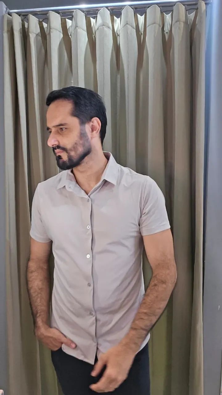 Camisa Tecnológica Manca Curta - NÃO PRECISA PASSAR - Foto 4