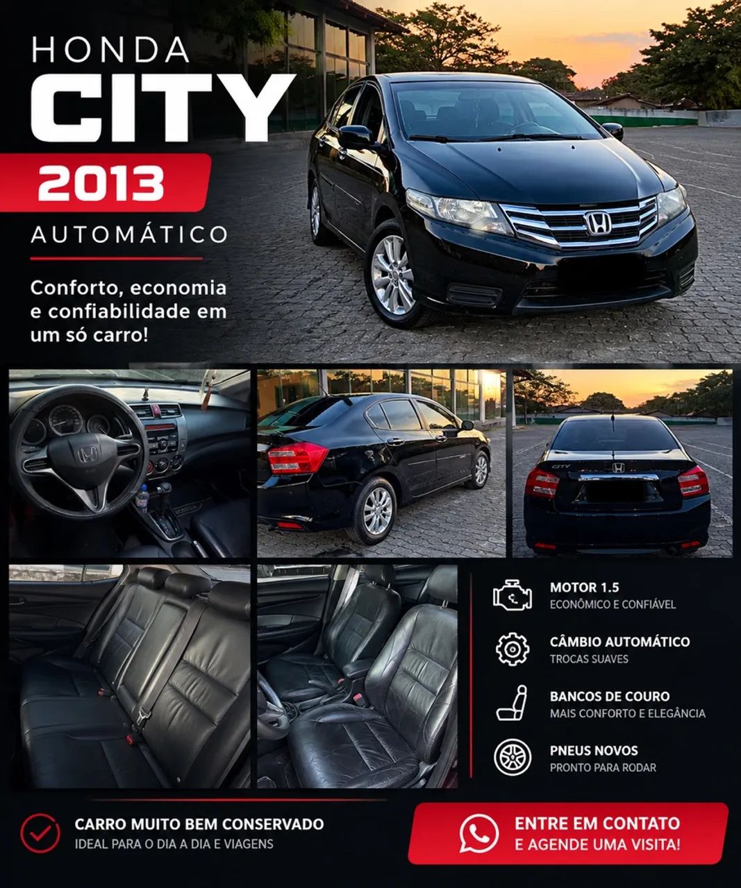 Honda City 1.5 LX 16V FLEX 4P AUTOMÁTICO 2013