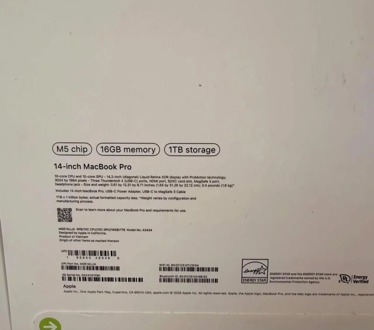 Macbook Pro M5 14.2 16GB-1TB SSD  - Foto 2
