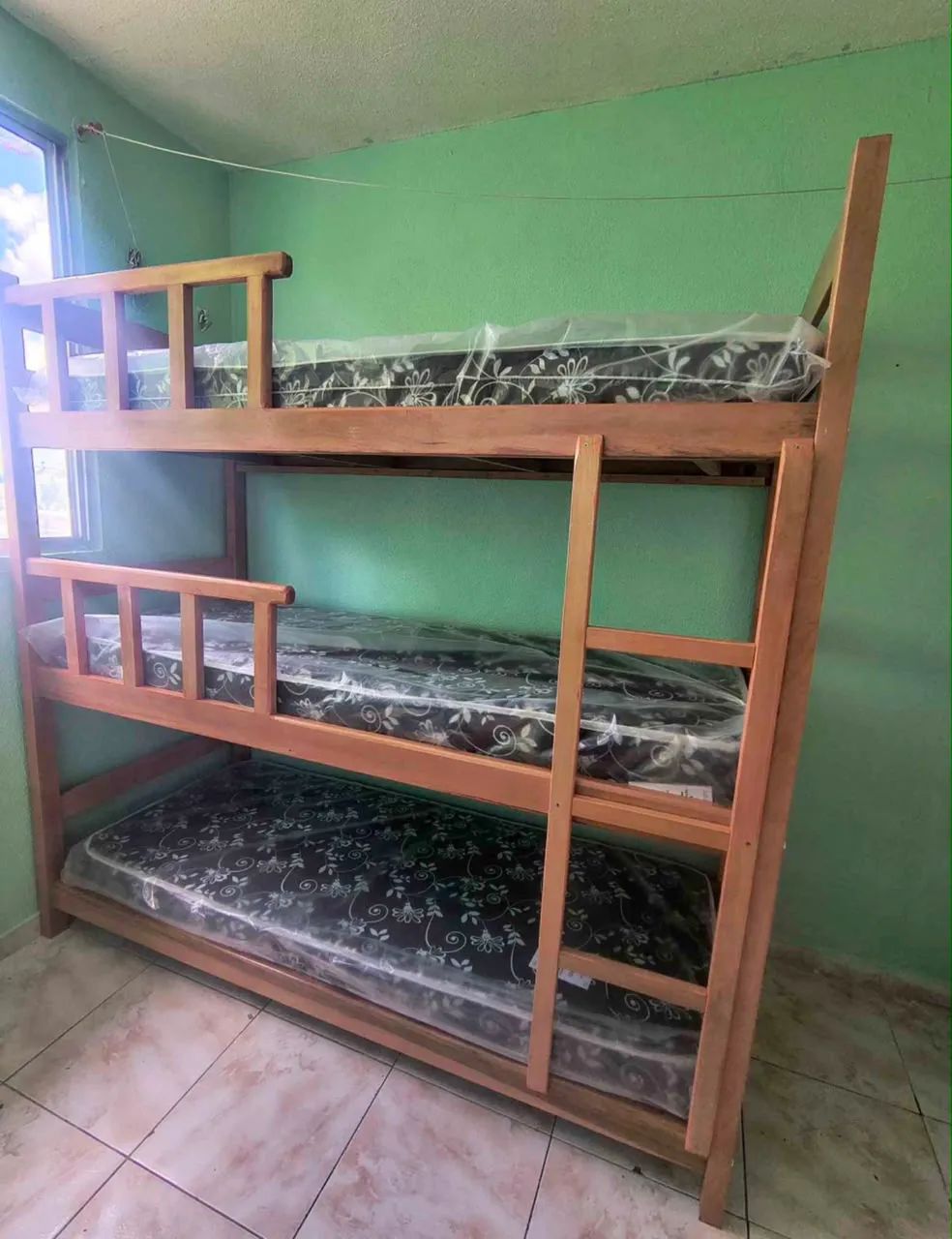 Cama triliche mdf reforçada com colchões - Foto 2