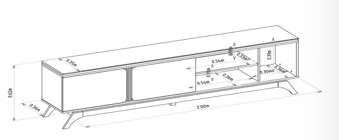 Rack Veneto 200 Nature e Off White - Foto 2