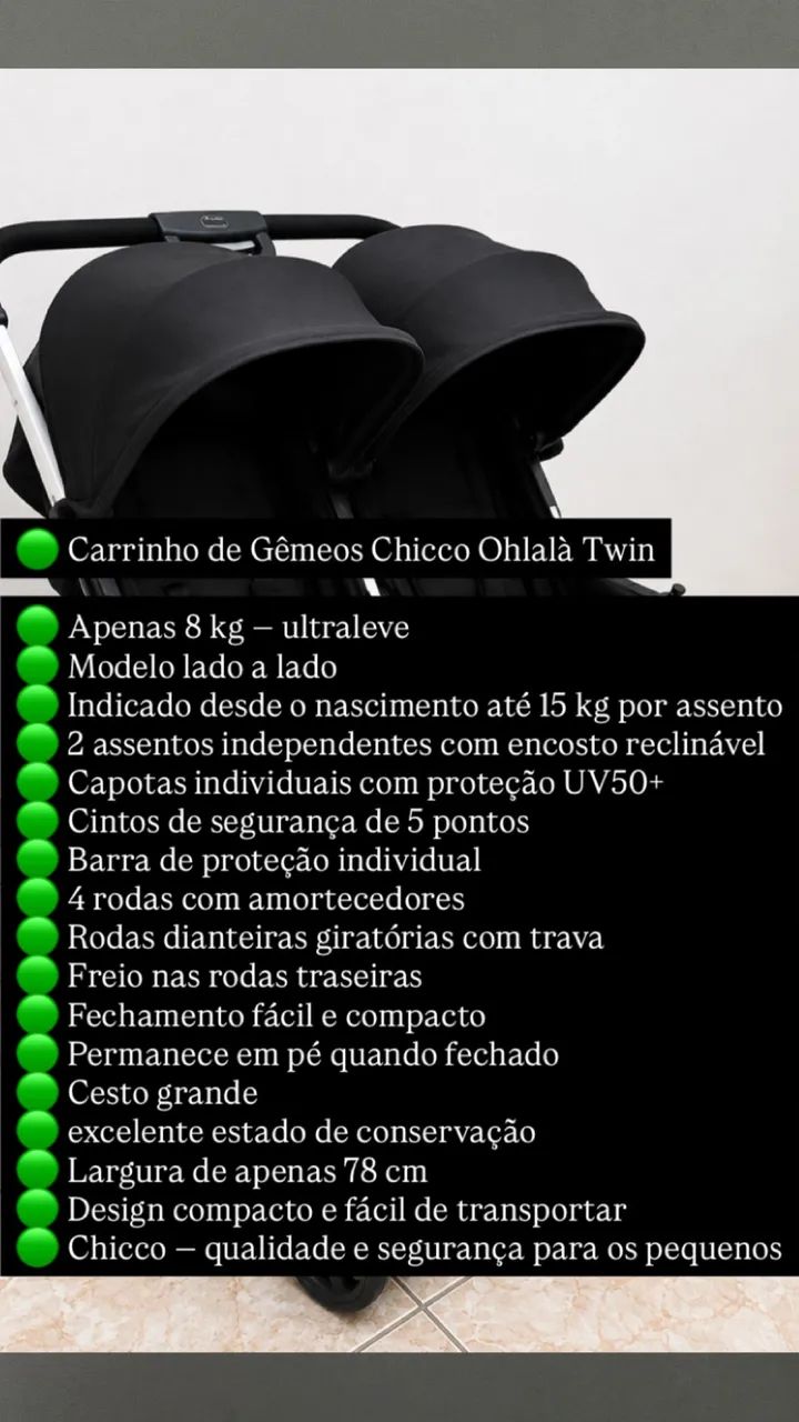 Carrinho bebê gêmeos  - Foto 2