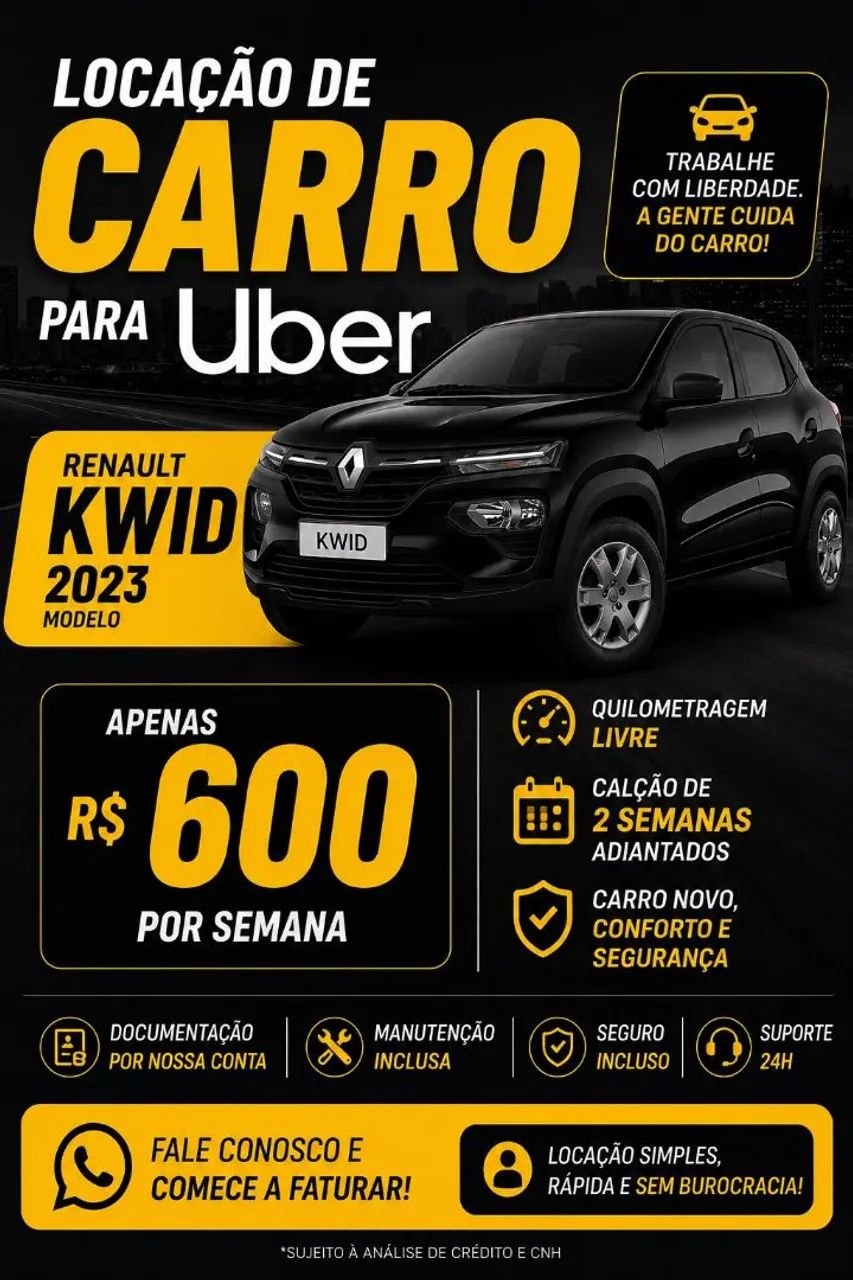 Locação de carros pra aplicativo.