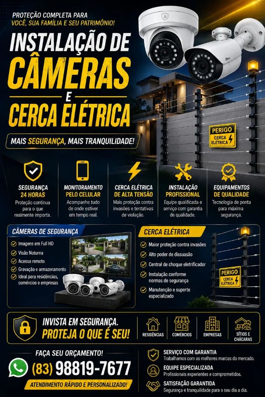 INSTALAÇÃO DE CÂMERAS DE SEGURANÇA