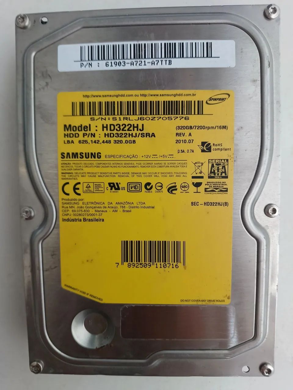 Hd Samsung 320 GB 100% saudável 50 reais  - Foto 2