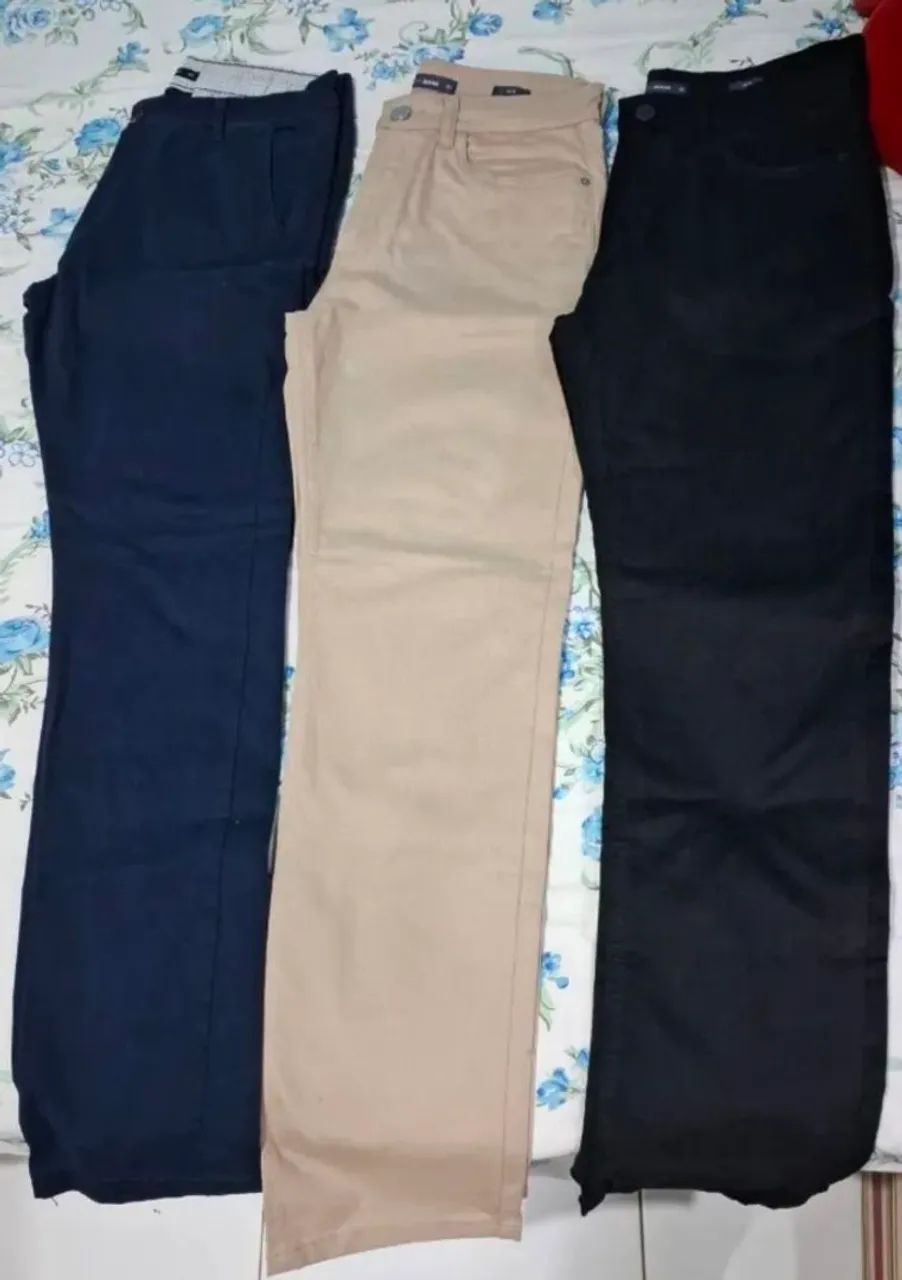 Calça reta masculina. NOVA e 3 CORES BÁSICAS. - Foto 2