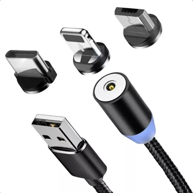 Cabo Magnético - Carregamento 3 Em 1 (Micro Usb, Type C, iPhone) - Foto 5