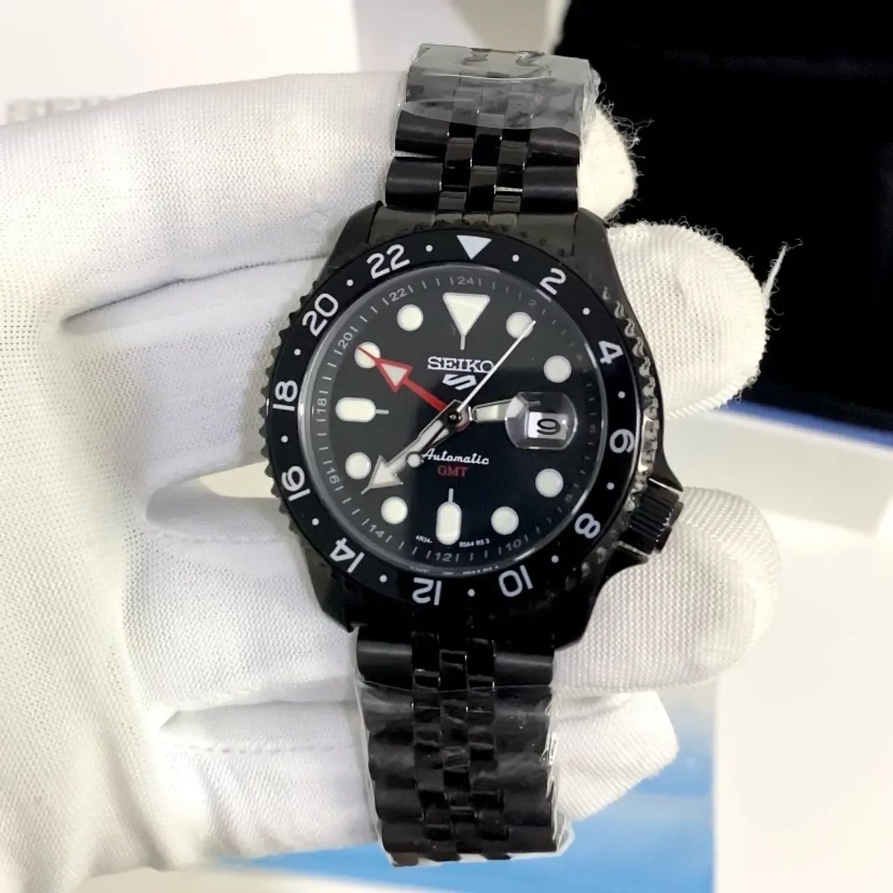 Seiko Sport 5 gmt preto automático  - Foto 2