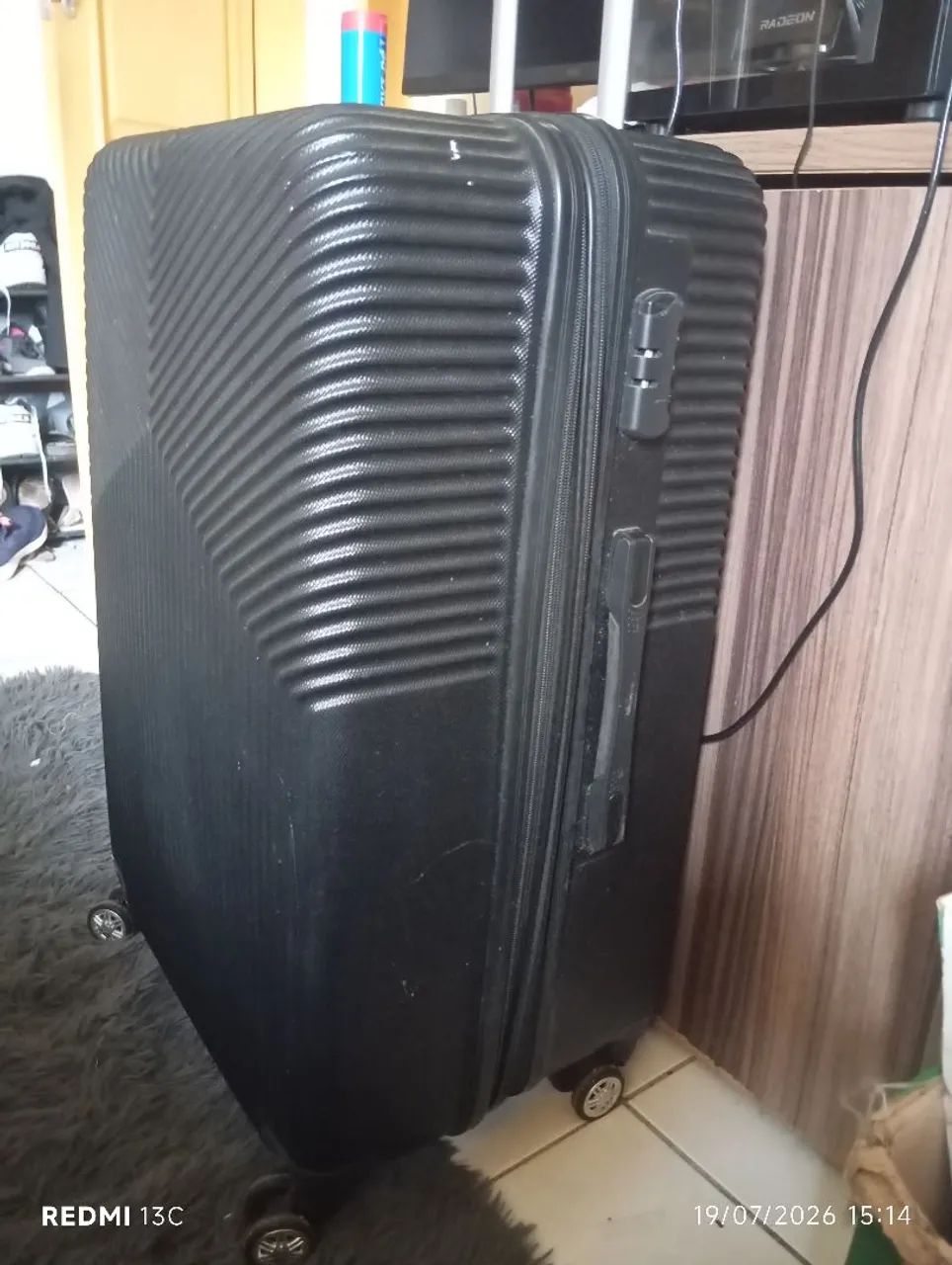 Mala para viagem grande preta