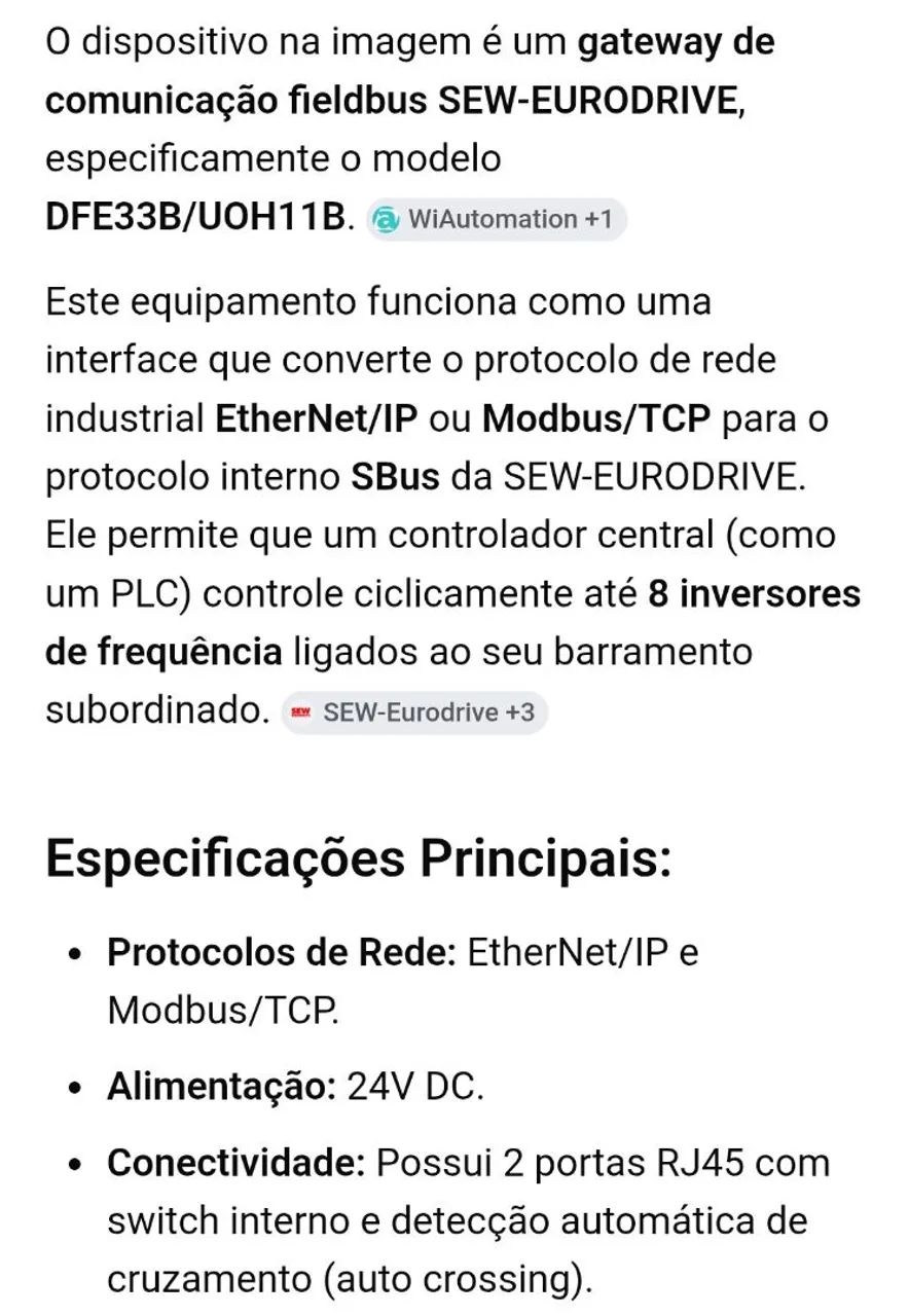 Conversor de freq SEW EURODRIVE DFE33B/UOH11B - Foto 4