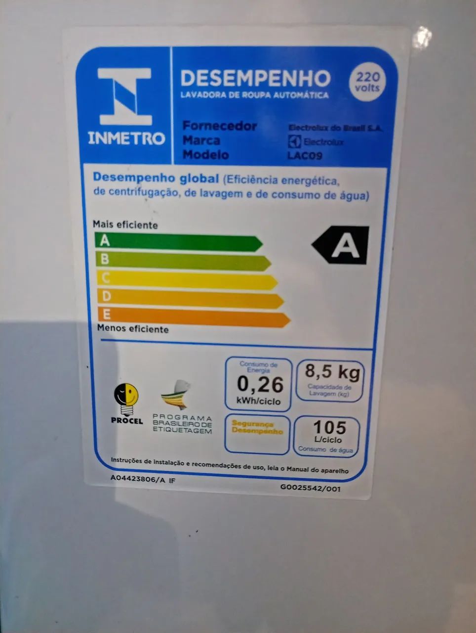 Máquina de lavar Eletrolux 8,5 Kg , em perfeito estado - Foto 5