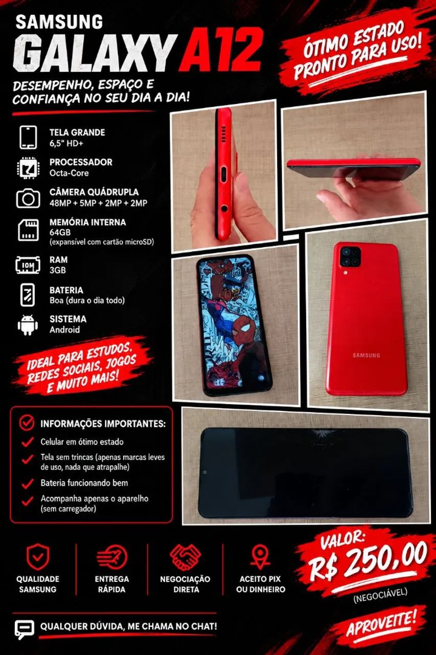 Samsung Galaxy 12 / chamar no whatsapp: *81