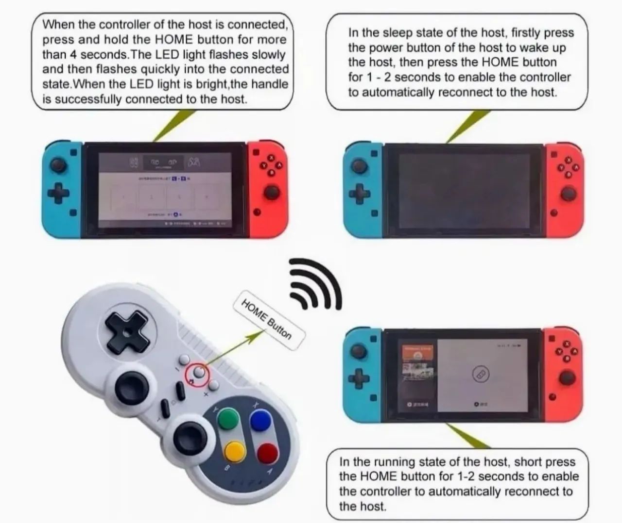 Nintendo Switch 1 e 2 - Controle Modelo Super Nintendo Wireless Pro Game 8bitdo Bluetooth - Foto 4