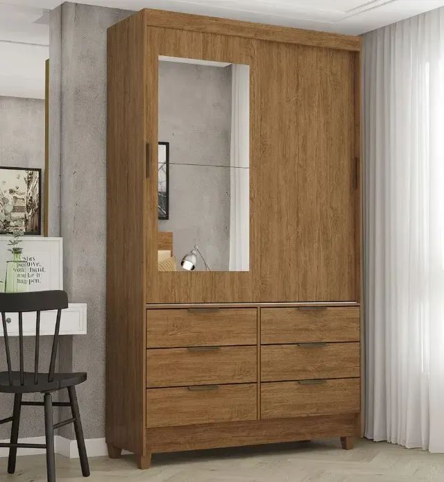 Guarda Roupa Sevilha com Espelho Cinamomo (Em Estoque)