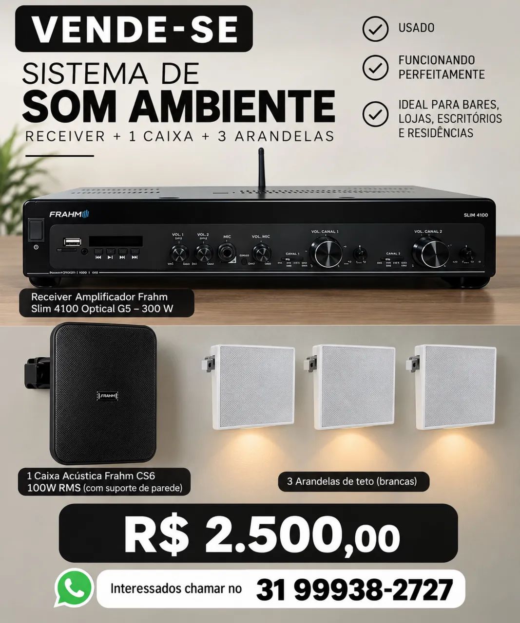SOM AMBIENTE TETO E CAIXA EXTERNA