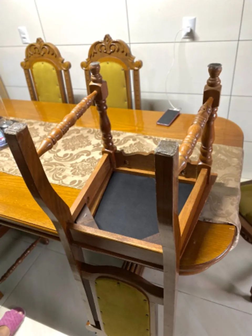 Mesa madeira maciça elegante  - Foto 2
