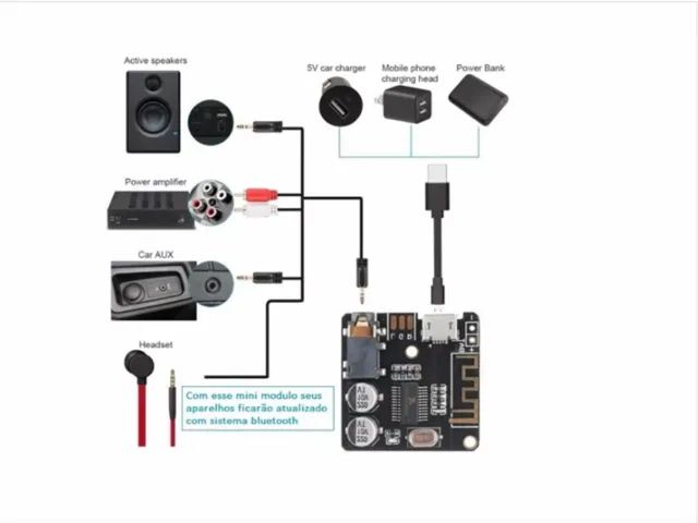 Placa usb Bluetooth 5.0 Receptor Estéreo P2 Aplificador 5w - Foto 4