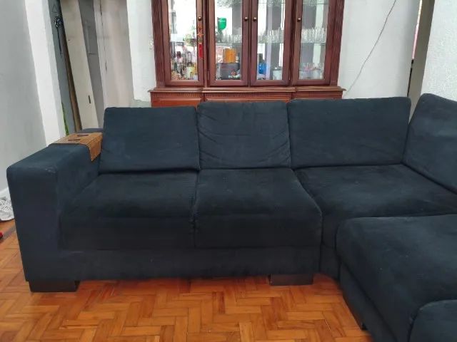 Sofá de Canto (em L) - Suede - Perfeito estado - Foto 3