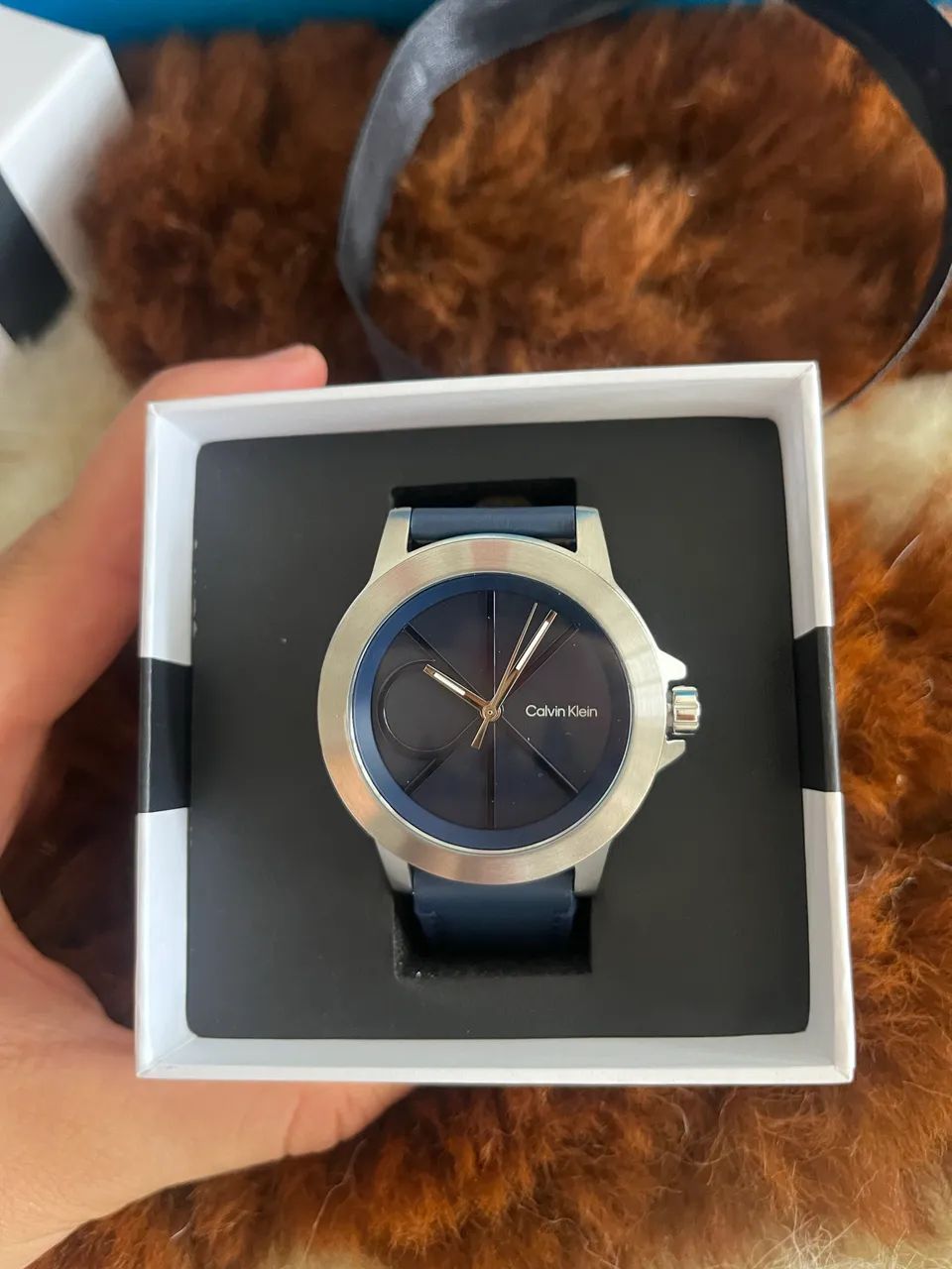 RELÓGIO CALVIN KLEIN CK RESET MASCULINO EM COURO AZUL - Foto 3
