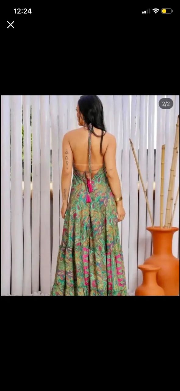 Vestido Indiano Seda  - Foto 2