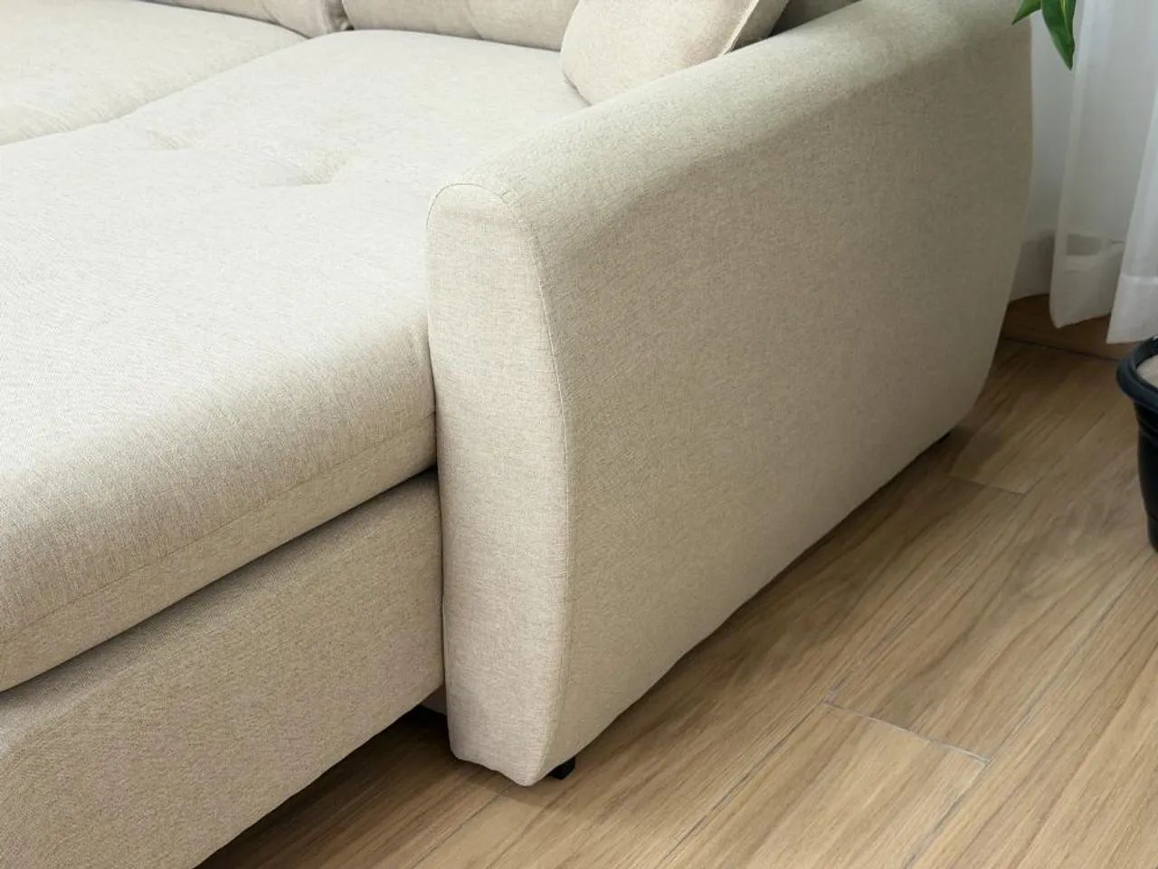 Sofá Cama Retrátil Reclinável Amaranto 2.70m 3 Módulos 80 - Bege Linho - Foto 5