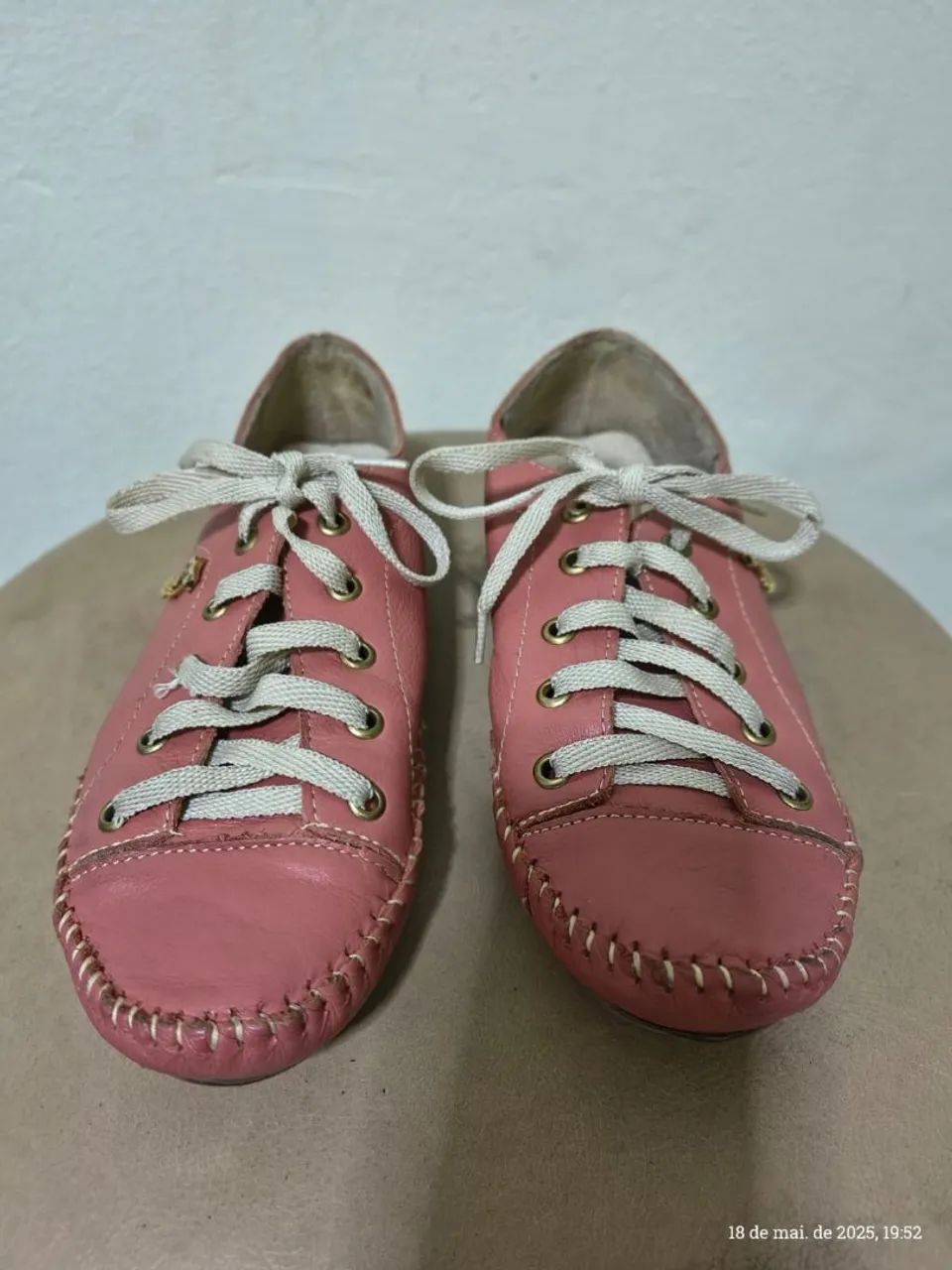 Tênis couro rosa - Foto 4