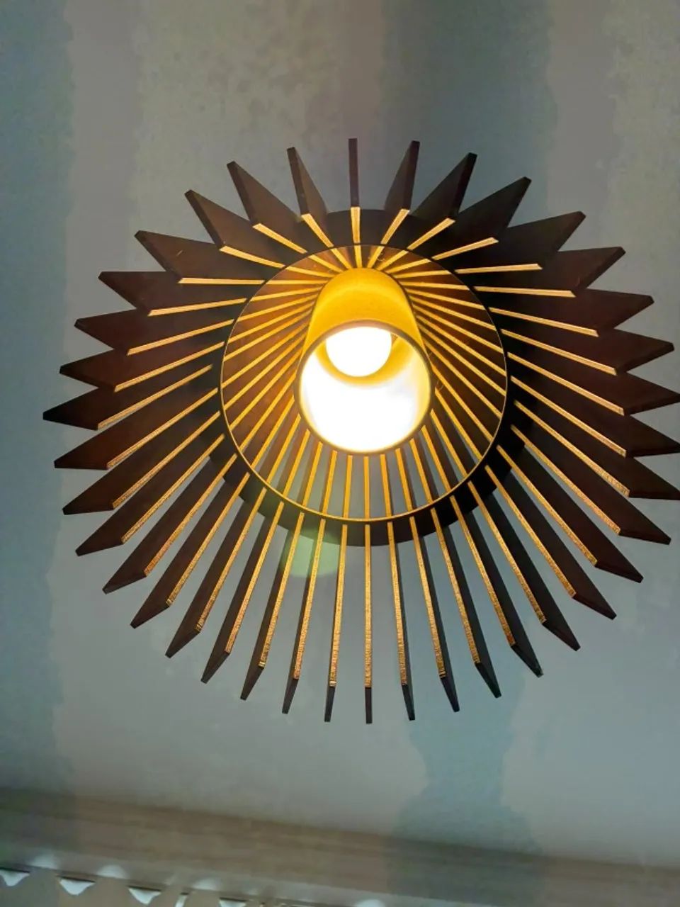 Lustre Pendente de Madeira - Foto 4