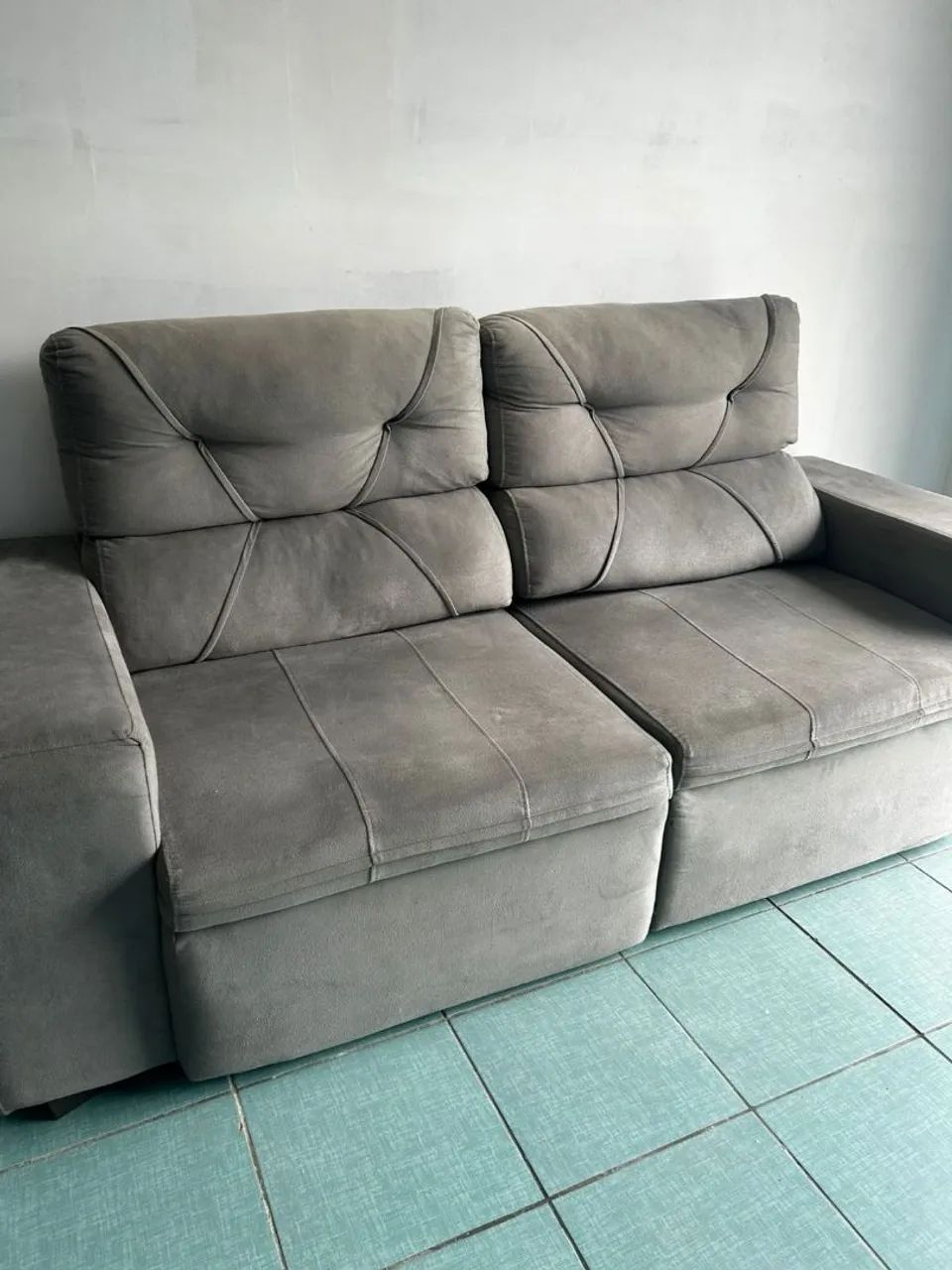 Sofá em Suede retrátil e reclinável entrego  - Foto 5