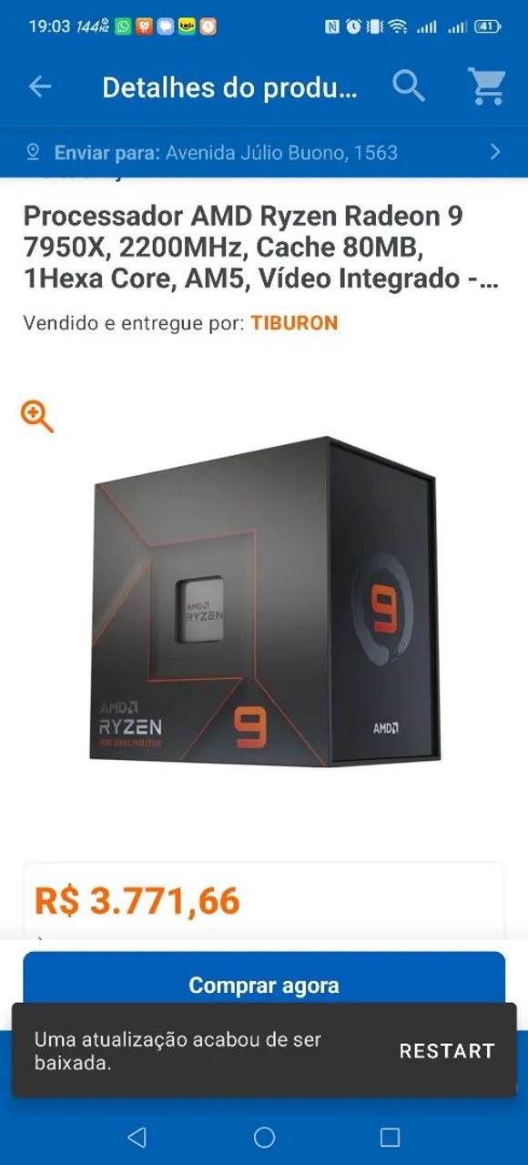 Processador Ryzen 9 9750x am5 