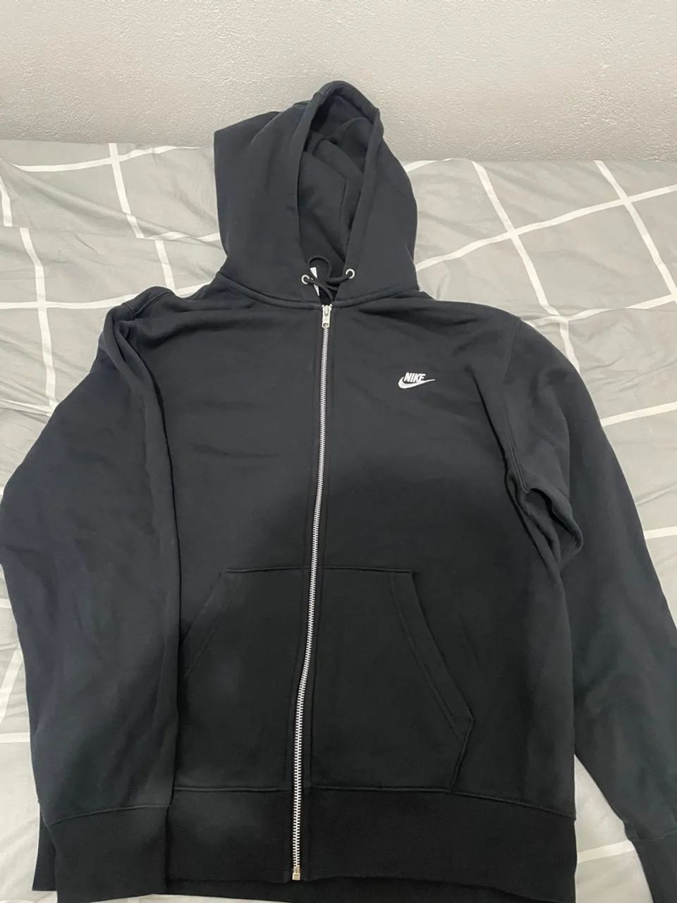 Moletom Nike Preto com Zíper e Capuz - Tam. G