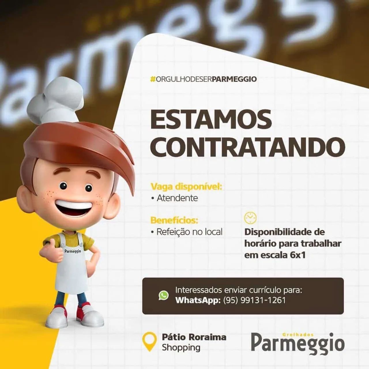 Contrata-se atendente e auxiliar de cozinha com experiencia em chapa. 