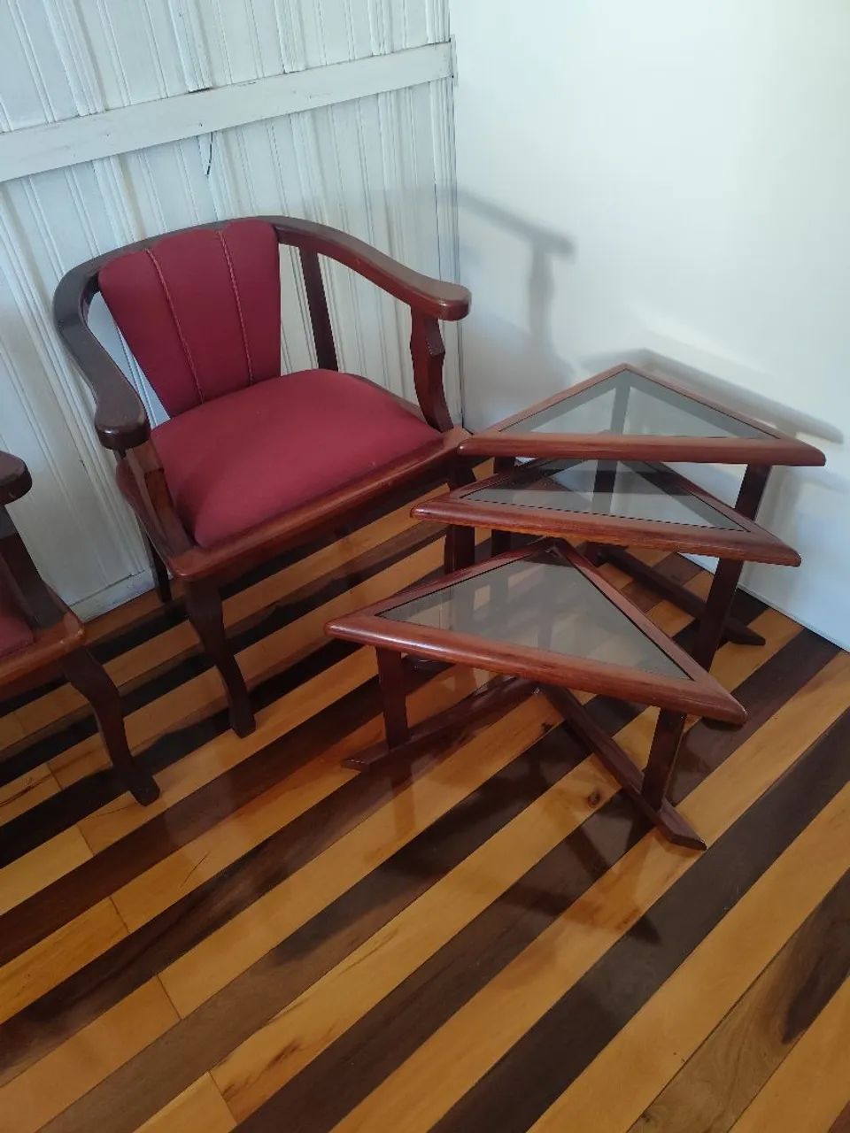 Conjunto Sofá namoradeira com mesa triângulo  - Foto 3