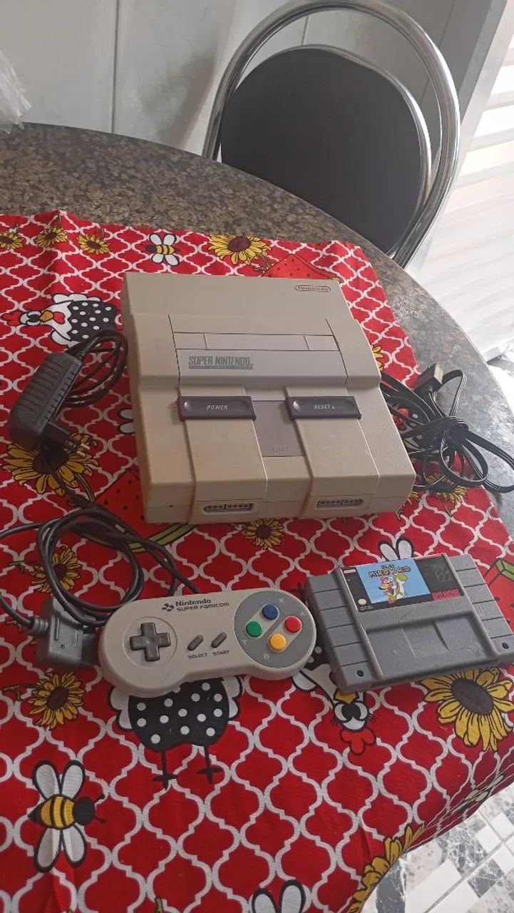 Super Nintendo fat completo funcionando 