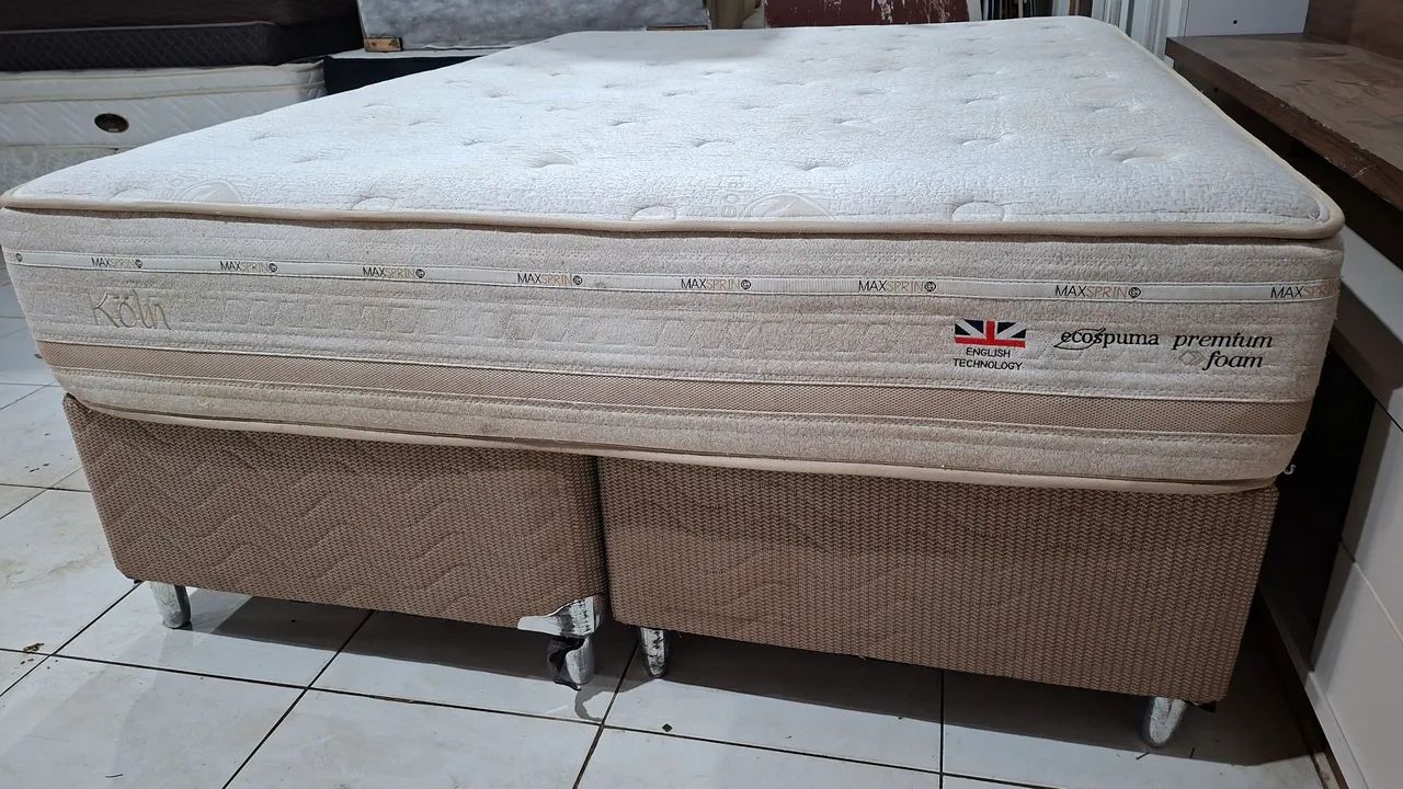 Cama box Queen size colchão herval molas ensacadas bambu  - Foto 5
