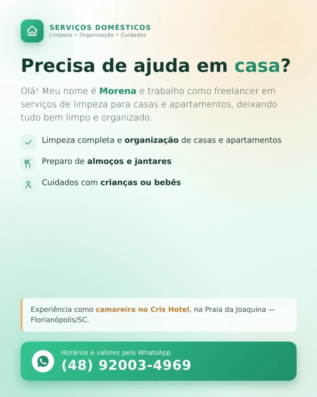 diarista, camareira 