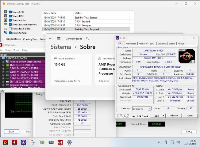 Processador AMD Ryzen 5 5500X3D 3D-VCache - 100% Testado e Validado - PRODUTO (OEM) - Foto 3