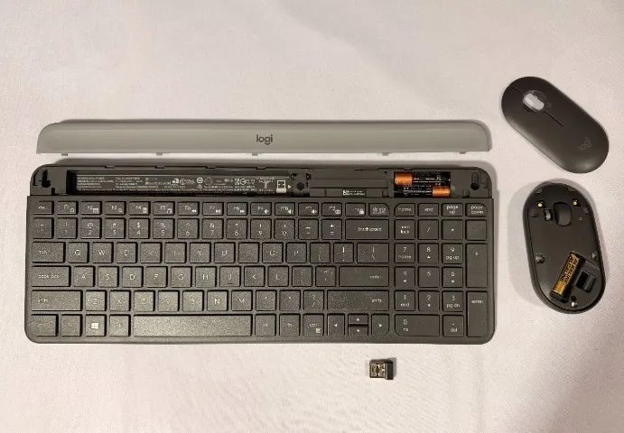 Kit Teclado e Mouse Sem Fio Logitech MK470 Slim Grafite Original - Foto 4