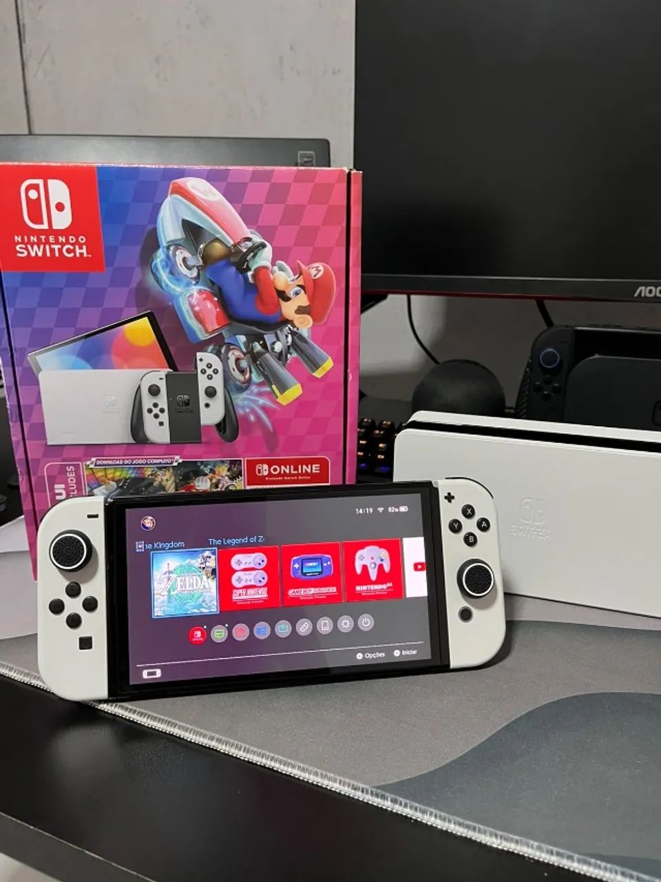 Nintendo Switch OLED + Capa protetora + Caixa e Nota Fiscal - Foto 3