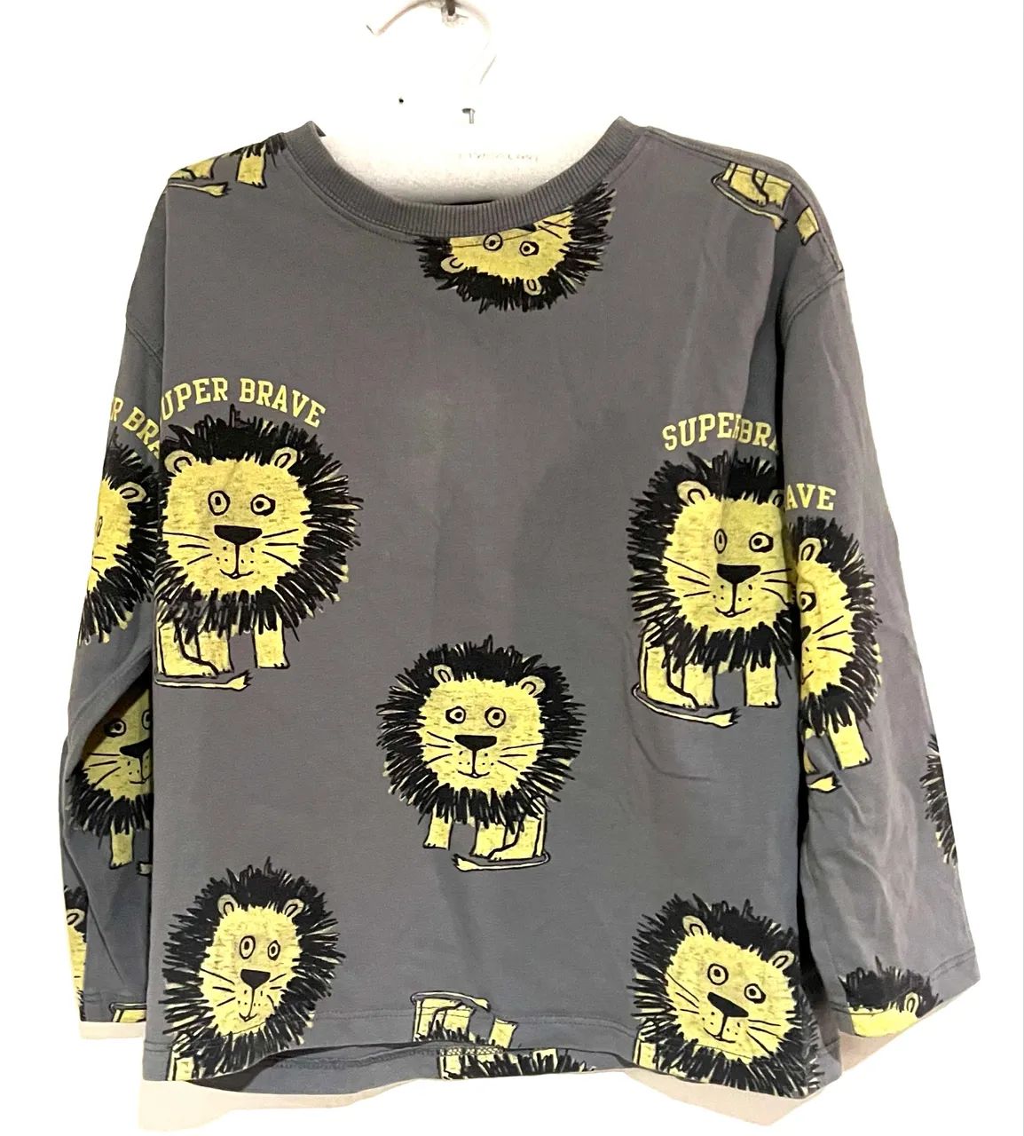 Camiseta manga longa cinza menino tam 5 anos Zara  - Foto 5