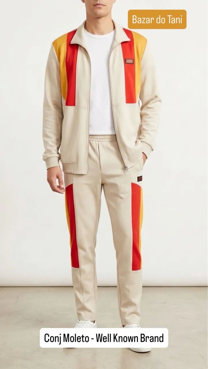 MOLETOM BEGE - WELL KNOWN BRAND - CALÇA + CASACO