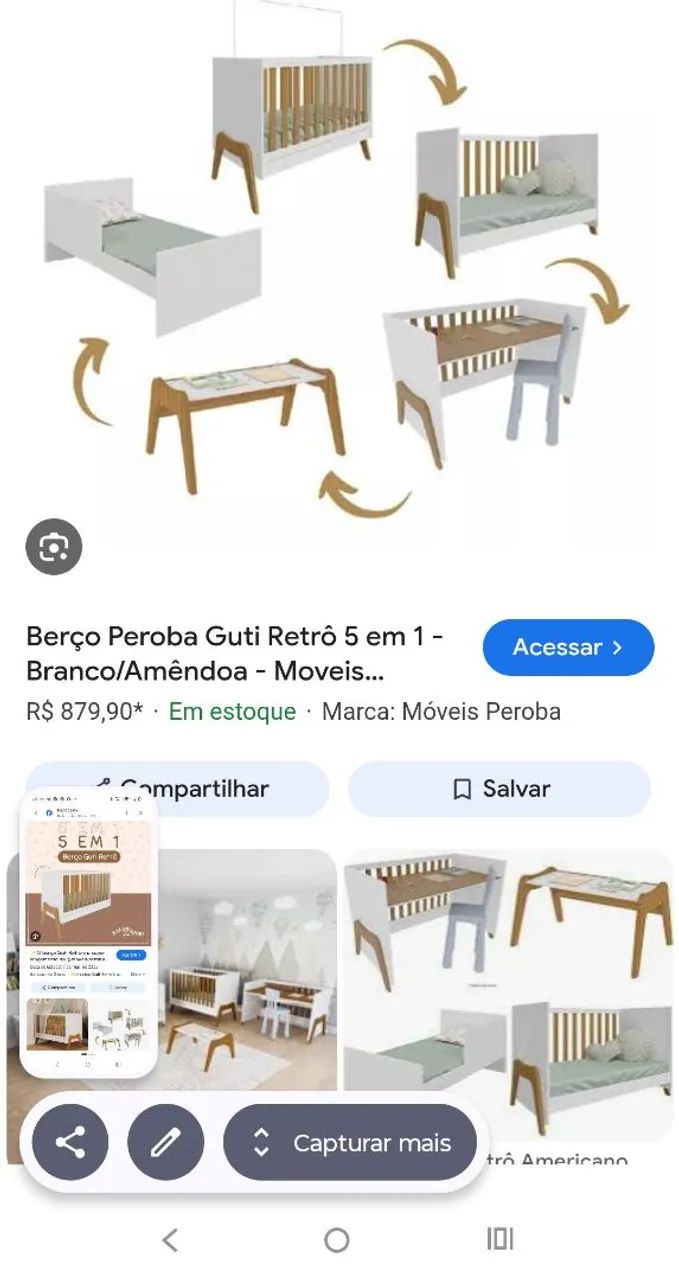 Berço Multifuncional com Colchão usado  - Foto 3