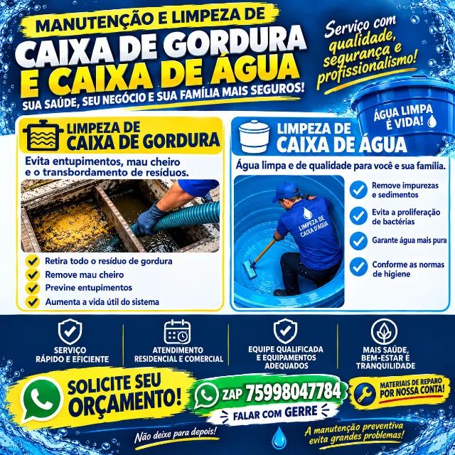 Serviço de manutenção e limpeza 