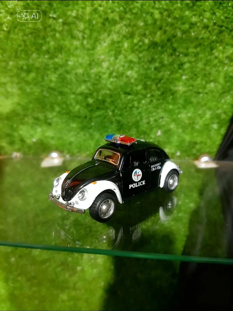 Fusca Polícia miniatura metal