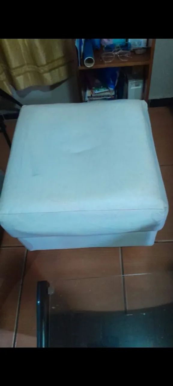 Puf branco sofisticado para sua sala fica elegante  - Foto 2