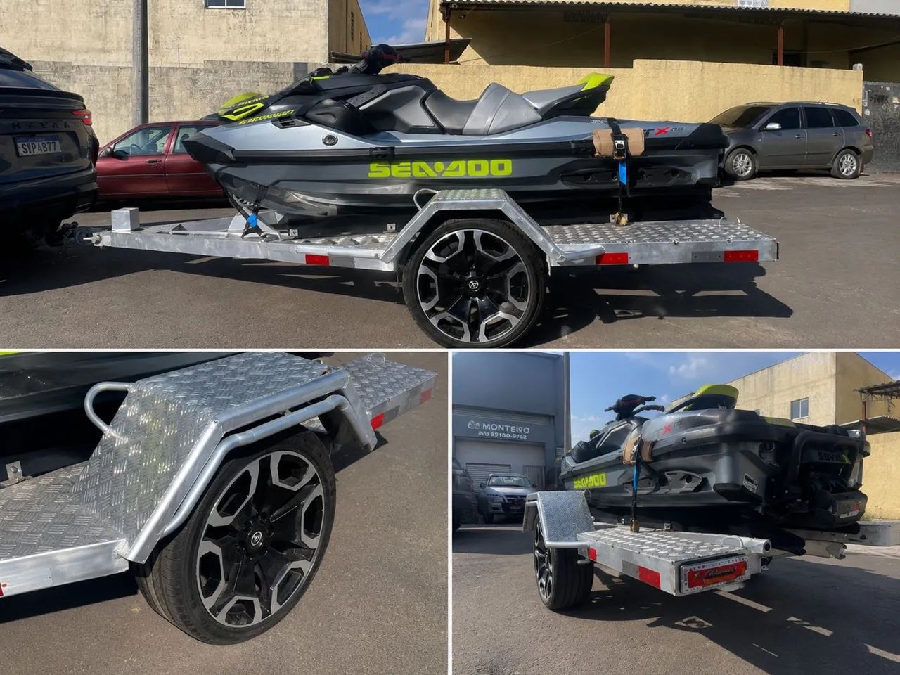 Carretinha para jet skin e embarcação - alumínio naval 