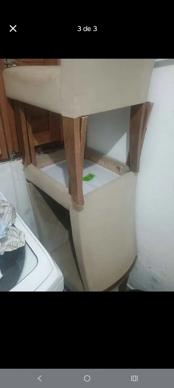 3 cadeiras estofadas de jantar - Foto 2