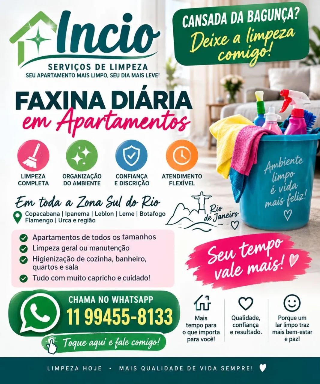 Faço diária.