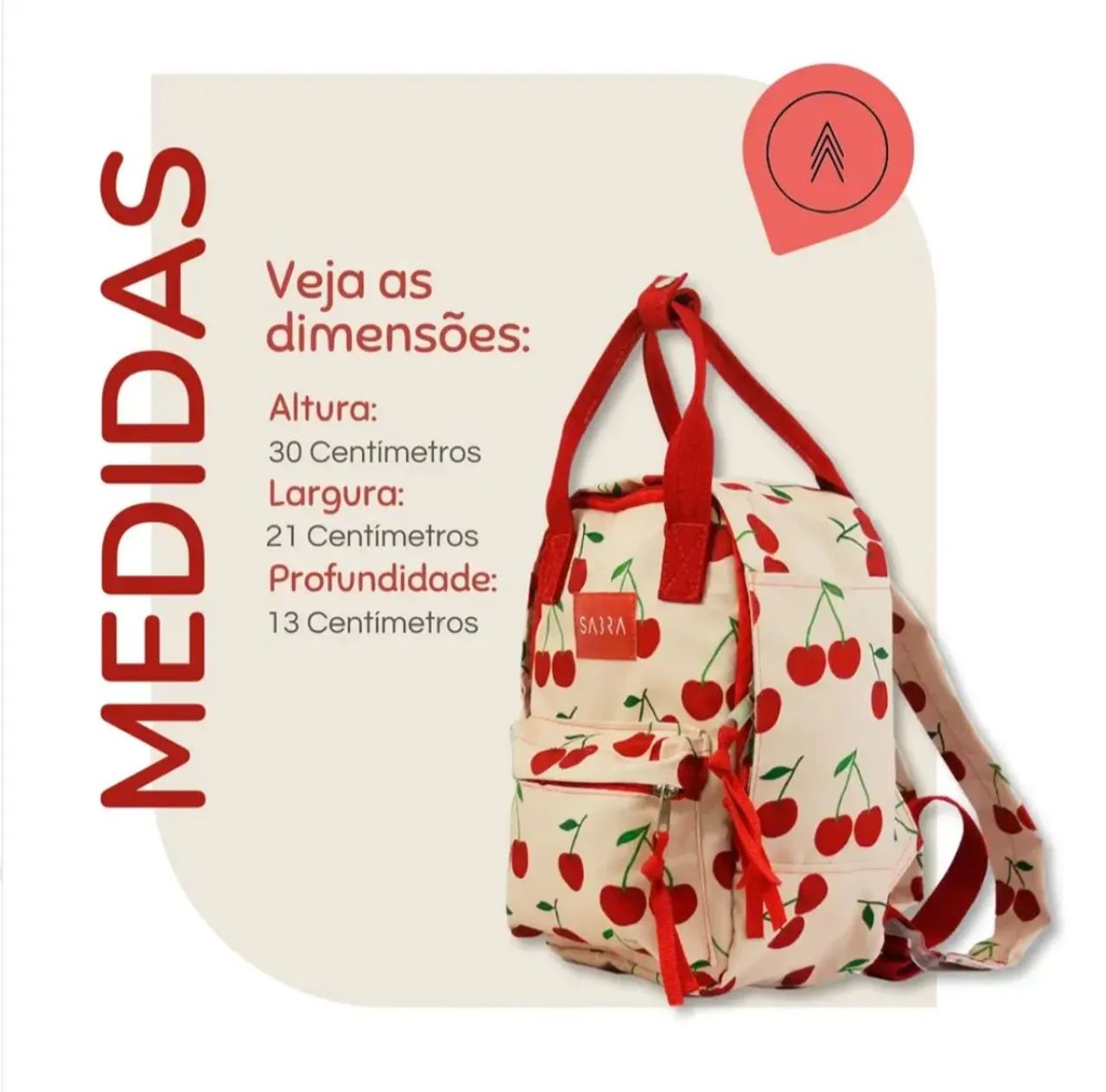 Mini Mochila de Cereja Sabra - Foto 4