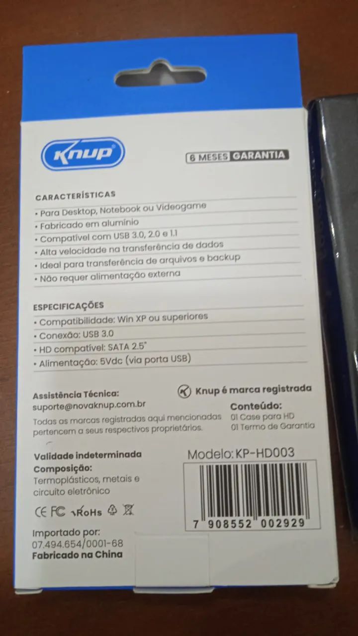 Case para HD SATA 2,5 -USB3.0 - com Cabo USB (SEM HD) - Foto 2