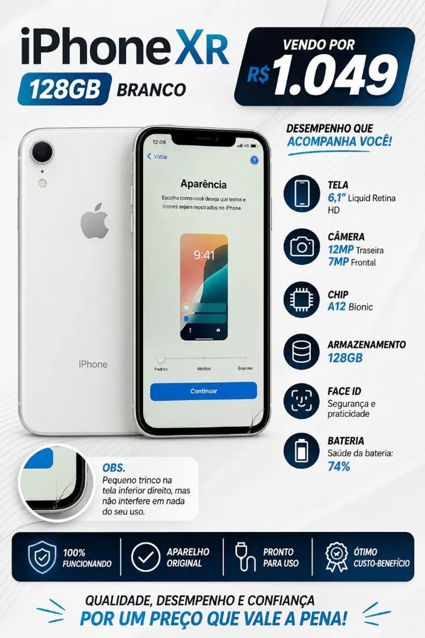 Iphone XR 128gb Branco